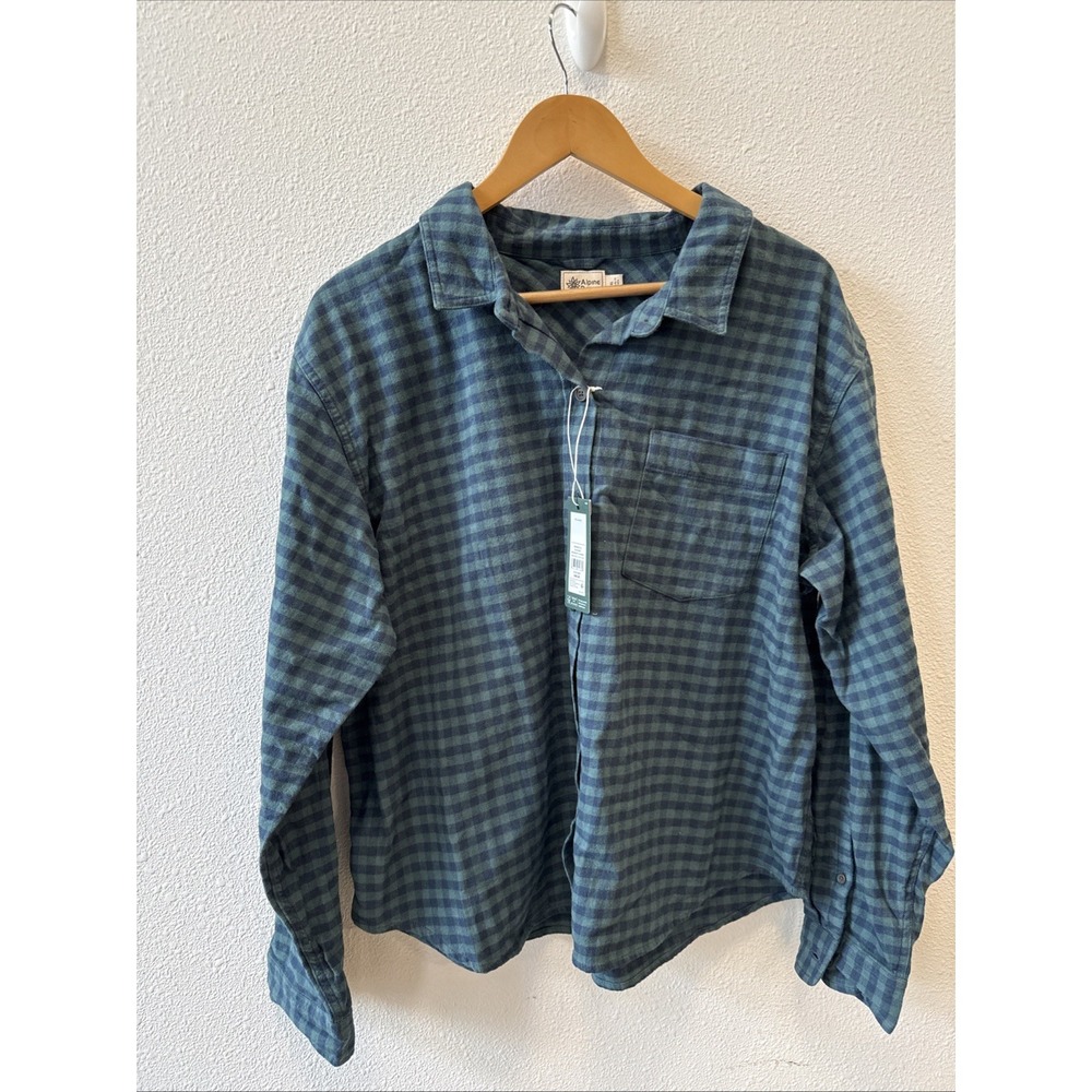 Alpine Design Hike Midweight Flannel Shirt Green River Never Summer Plaid XL NWT